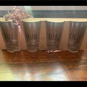 Rae Dunn set of 4 glasses new